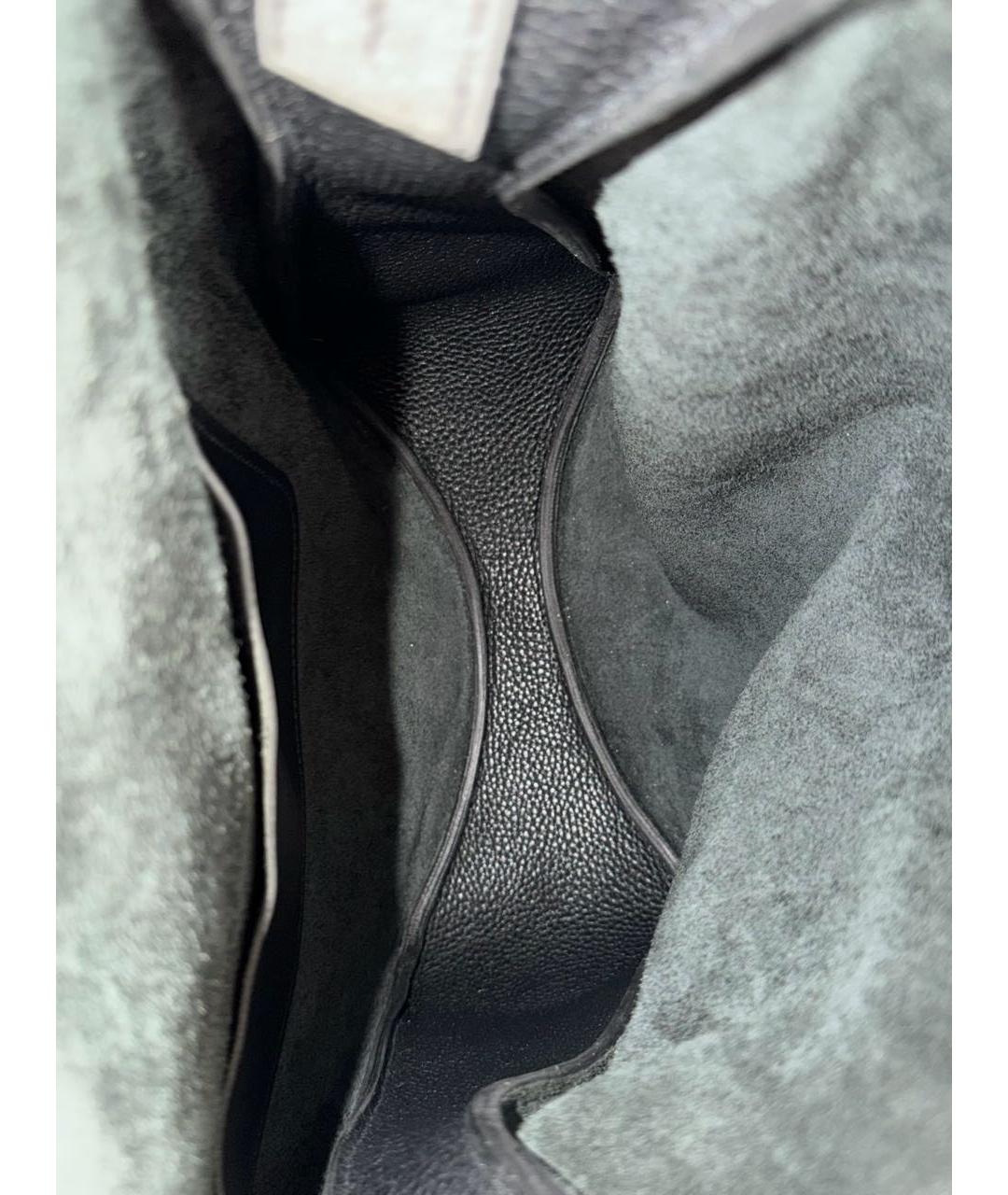 HERMES Черная кожаная сумка тоут, фото 7