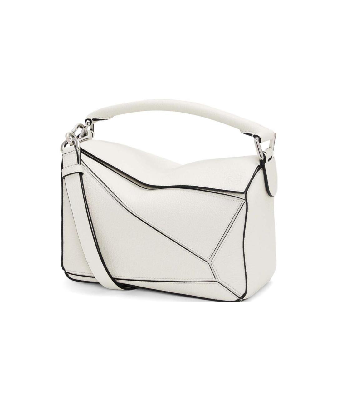 LOEWE Белая кожаная сумка через плечо, фото 6