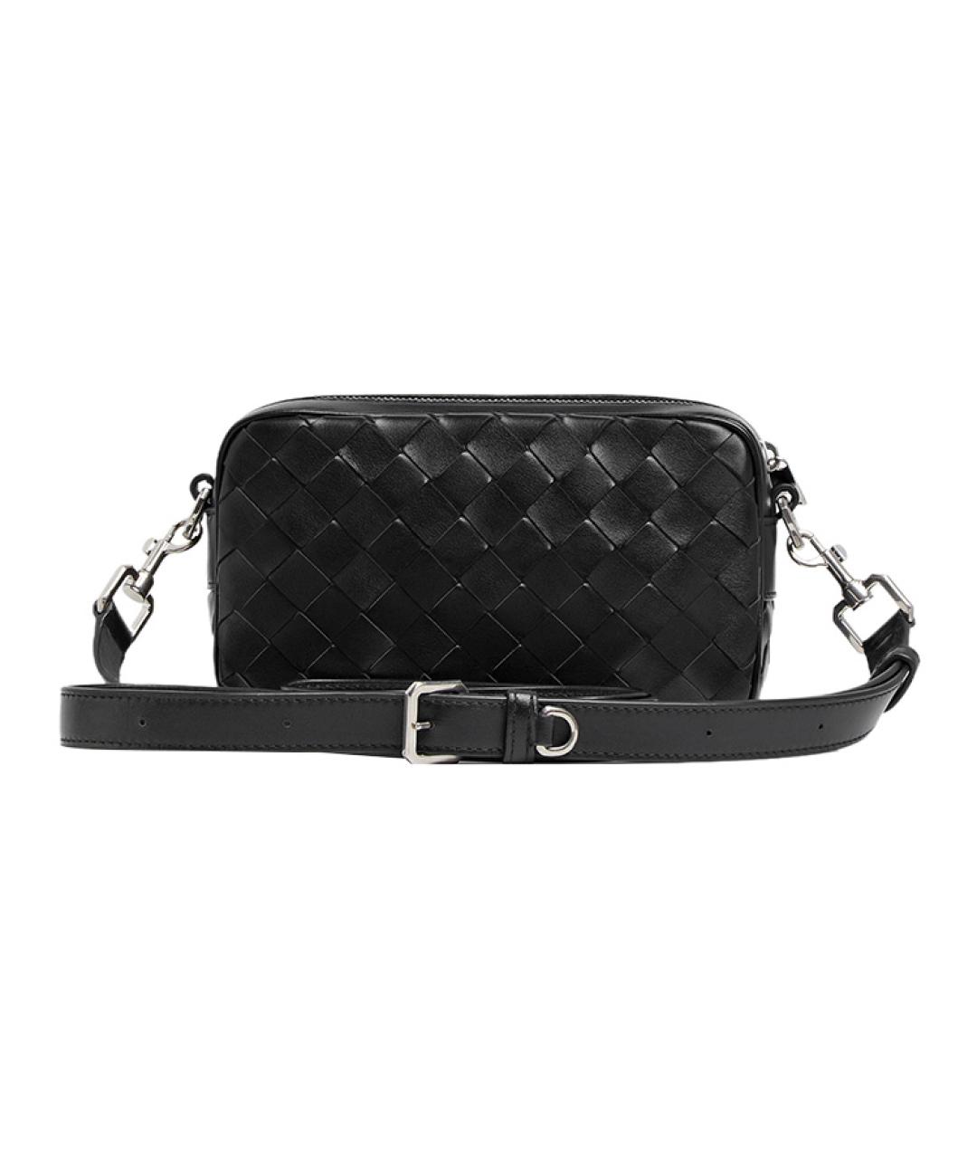 BOTTEGA VENETA Черная кожаная сумка на плечо, фото 3