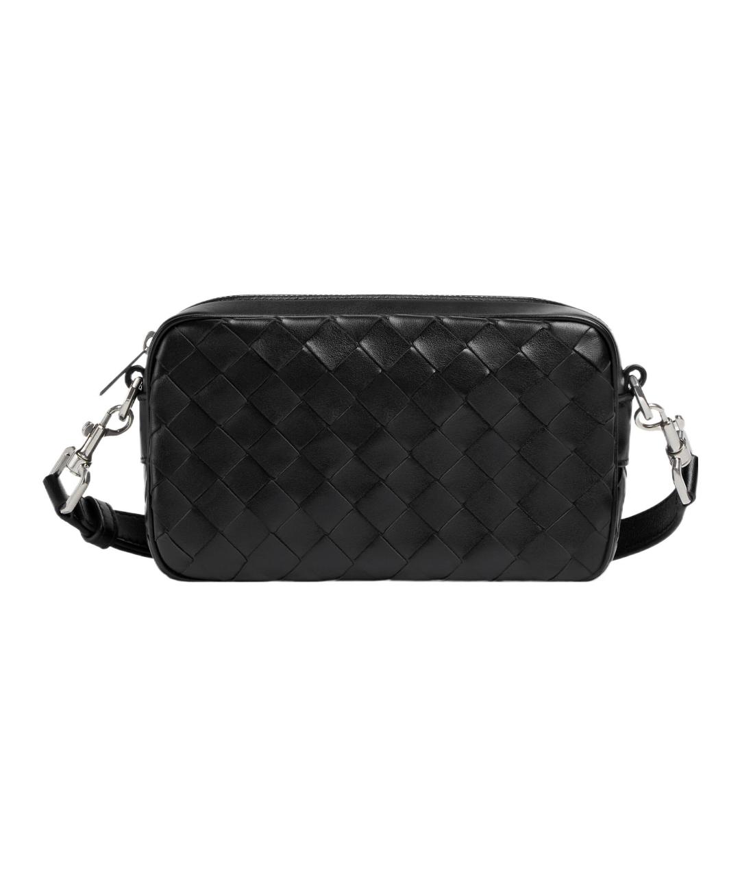 BOTTEGA VENETA Черная кожаная сумка на плечо, фото 1