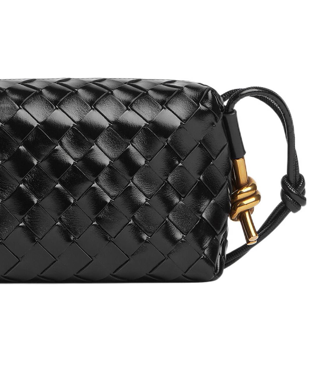 BOTTEGA VENETA Черная кожаная сумка через плечо, фото 5
