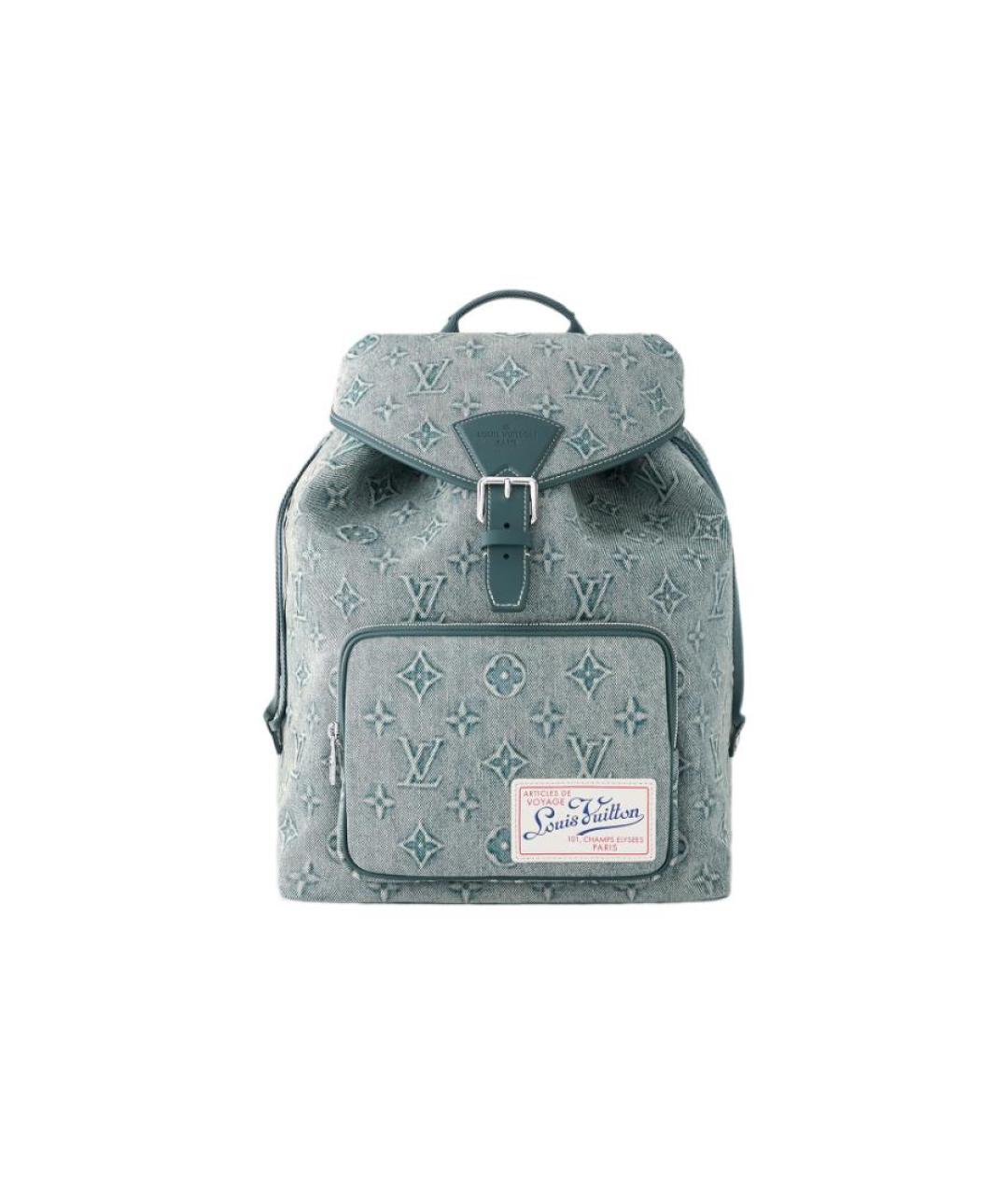 LOUIS VUITTON Голубой деним рюкзак, фото 6