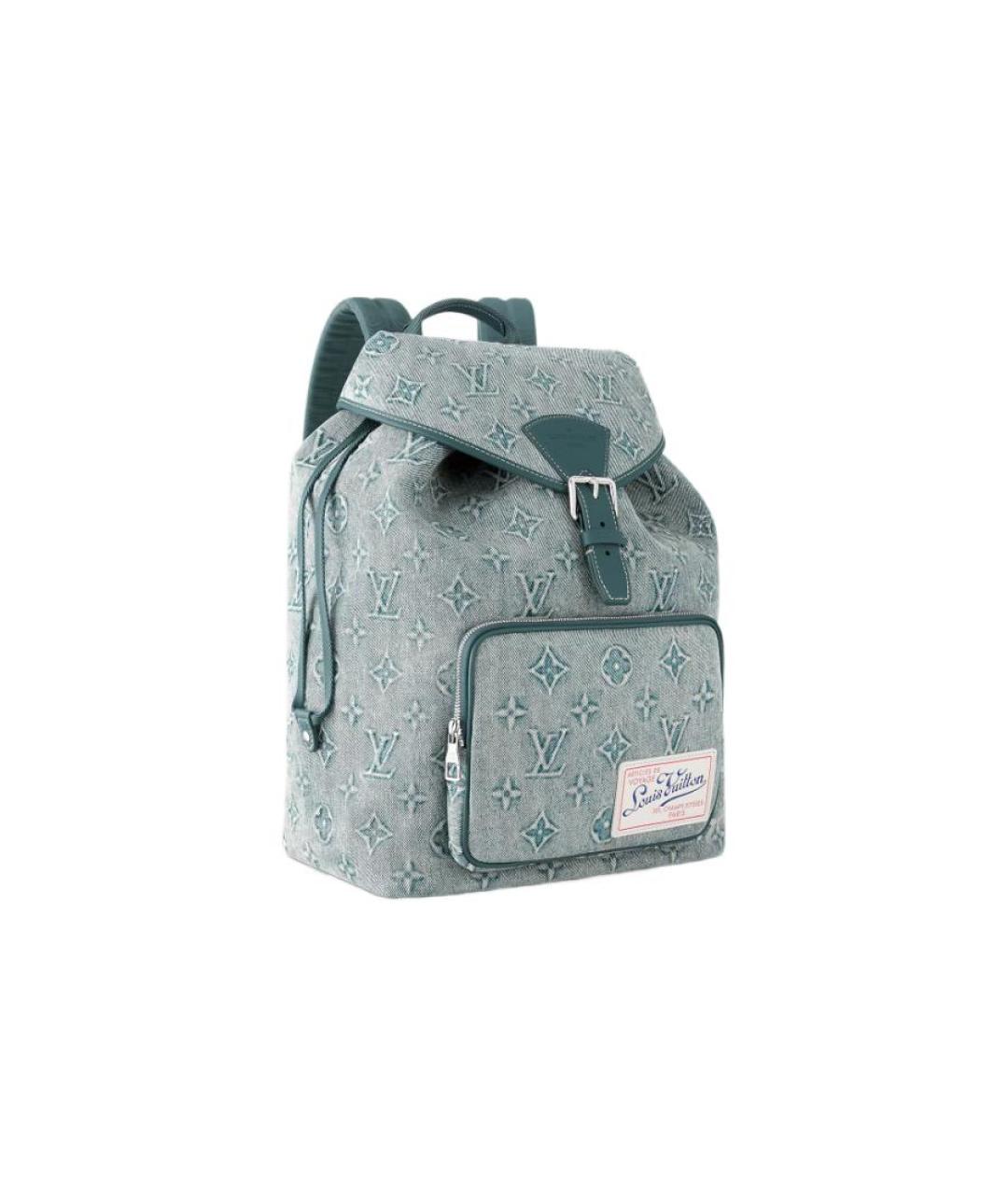 LOUIS VUITTON Голубой деним рюкзак, фото 2