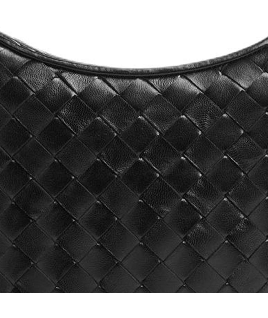 BOTTEGA VENETA Черная кожаная сумка через плечо, фото 5