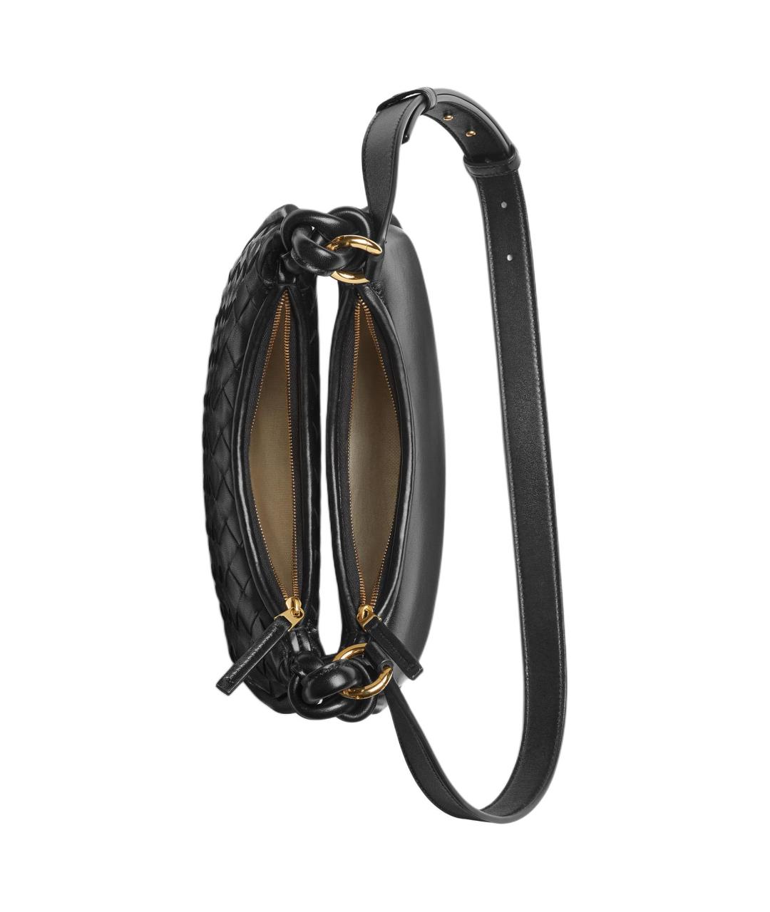 BOTTEGA VENETA Черная кожаная сумка через плечо, фото 4