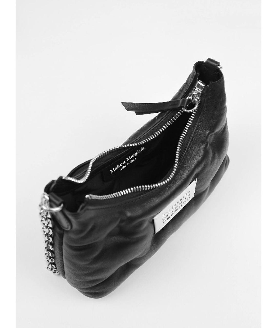 MAISON MARGIELA Черная кожаная сумка через плечо, фото 8