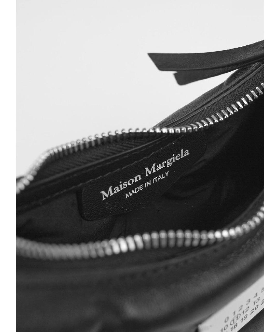 MAISON MARGIELA Черная кожаная сумка через плечо, фото 3