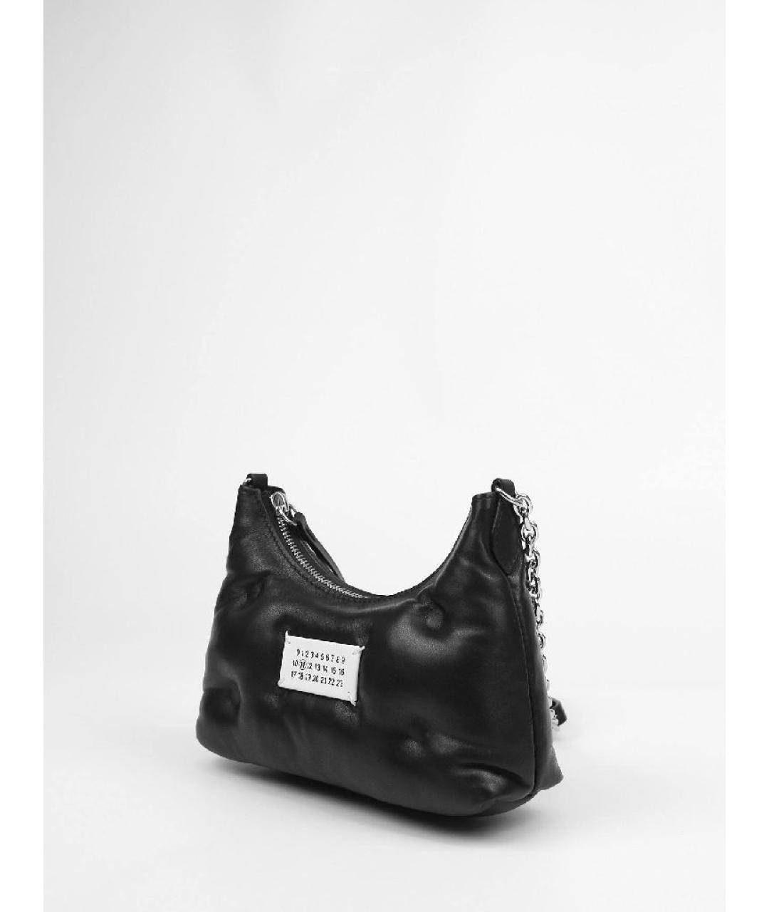 MAISON MARGIELA Черная кожаная сумка через плечо, фото 6