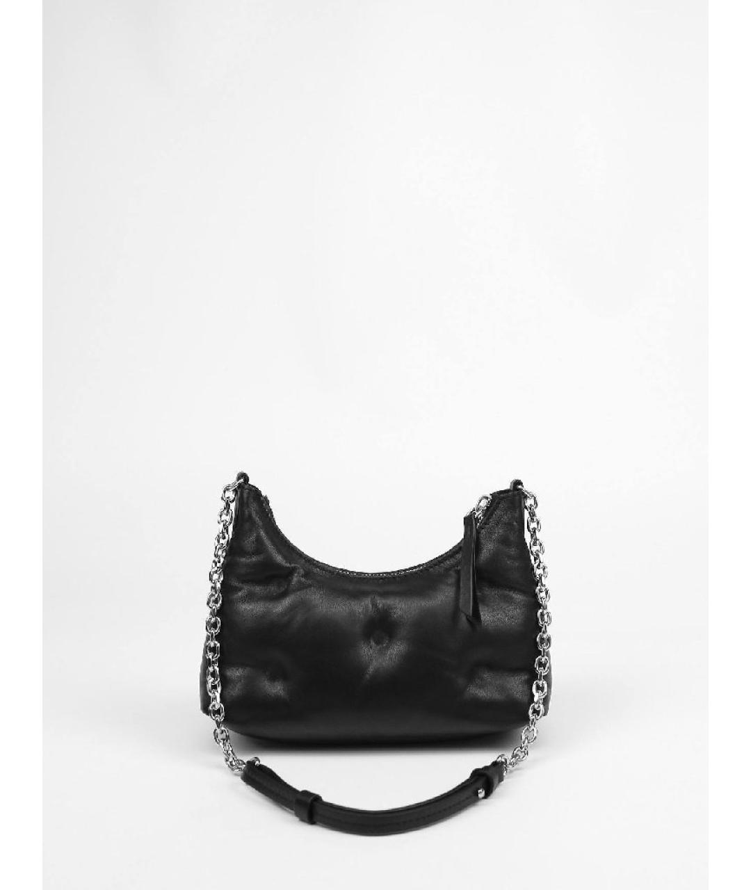 MAISON MARGIELA Черная кожаная сумка через плечо, фото 4