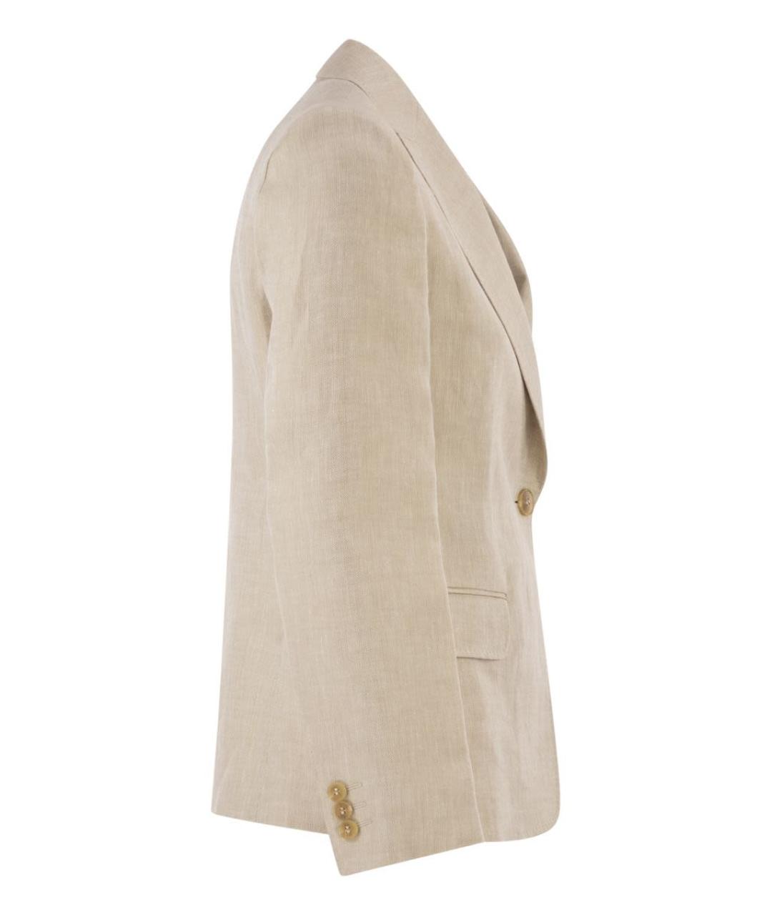 WEEKEND MAX MARA Бежевый льняной жакет/пиджак, фото 3