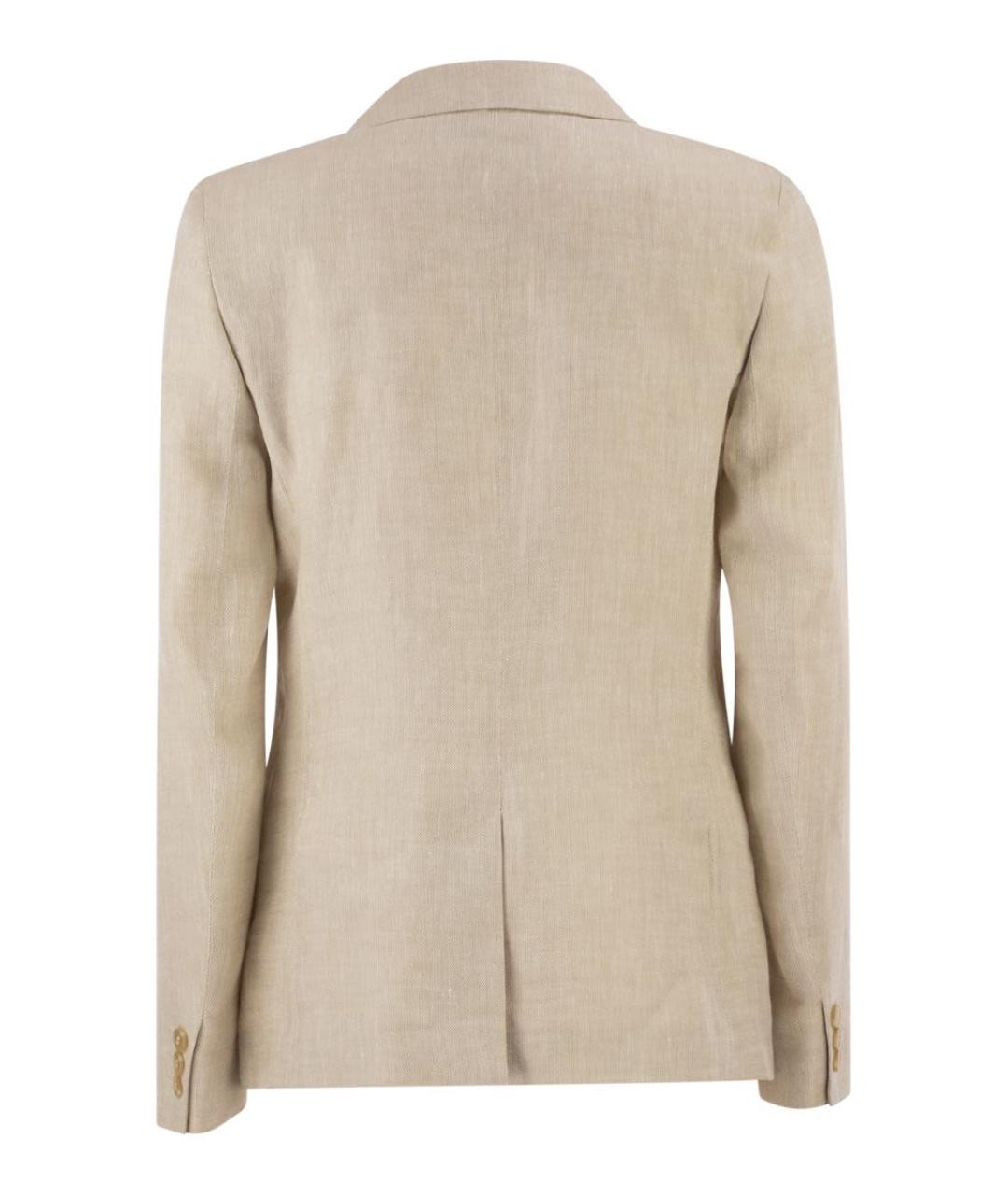 WEEKEND MAX MARA Бежевый льняной жакет/пиджак, фото 2