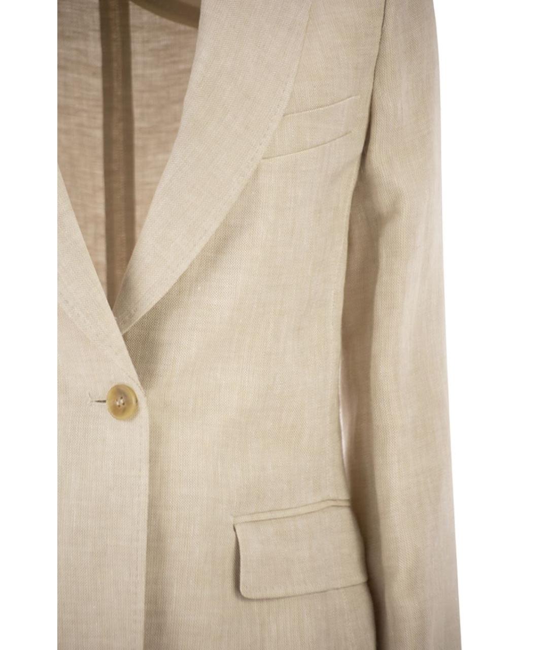 WEEKEND MAX MARA Бежевый льняной жакет/пиджак, фото 4