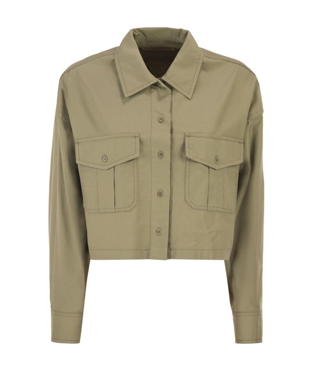 WEEKEND MAX MARA Зеленая хлопковая рубашка, фото 1