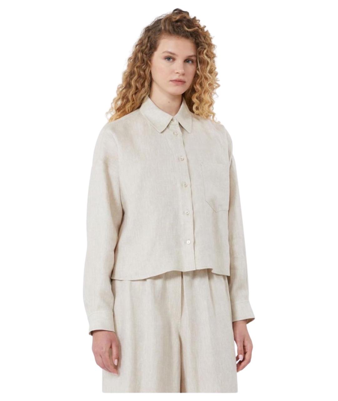 WEEKEND MAX MARA Бежевая льняная рубашка, фото 1