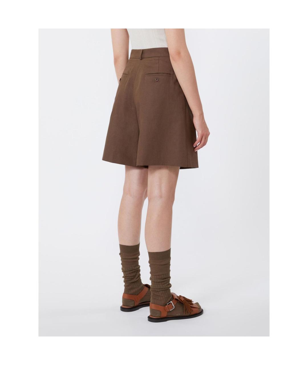 WEEKEND MAX MARA Коричневые хлопковые шорты, фото 2