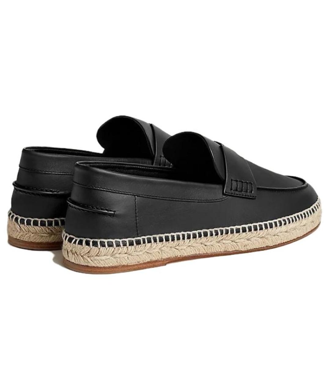 HERMES Черные кожаные эспадрильи, фото 4