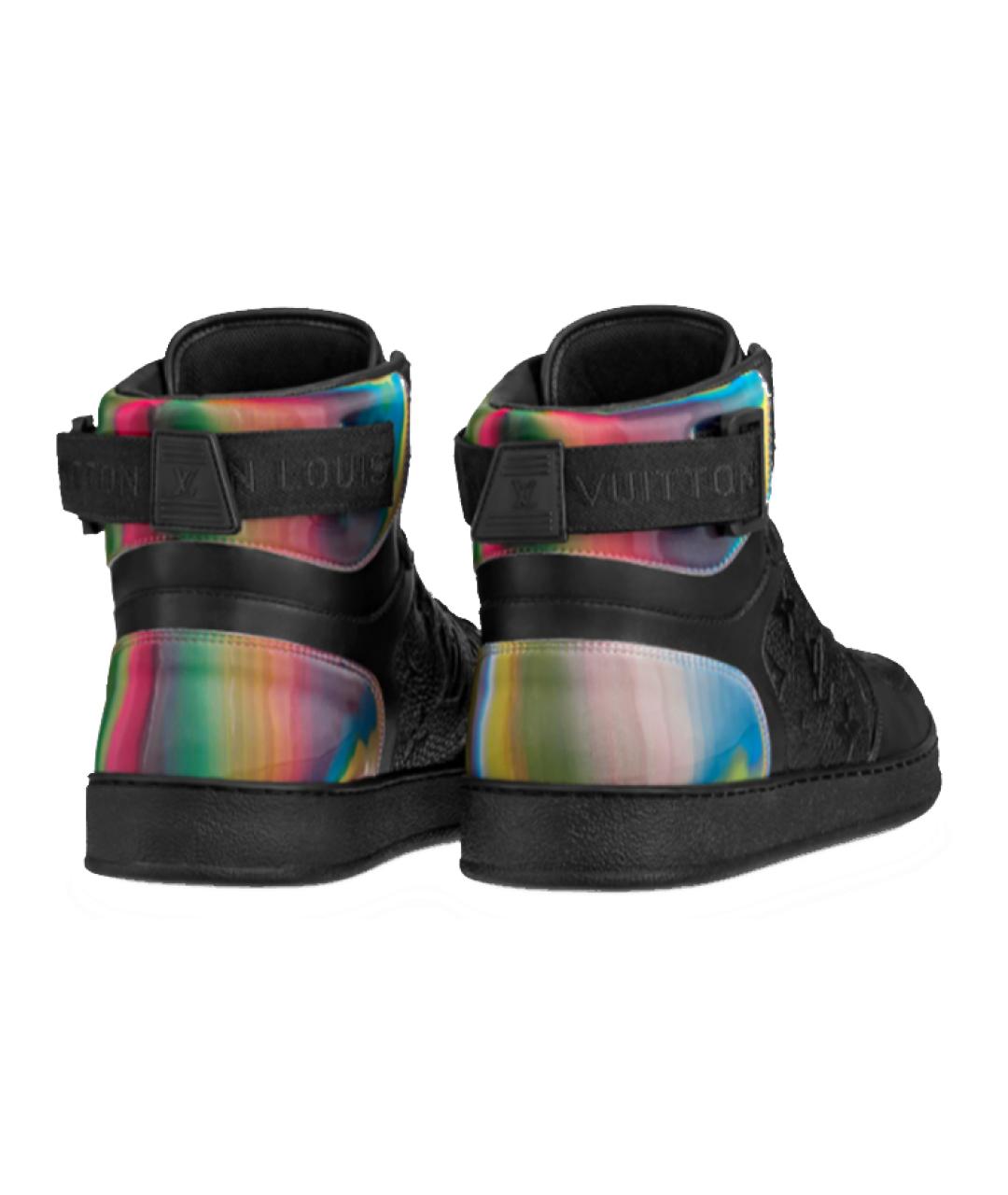 LOUIS VUITTON Черные кожаные высокие кроссовки / кеды, фото 5