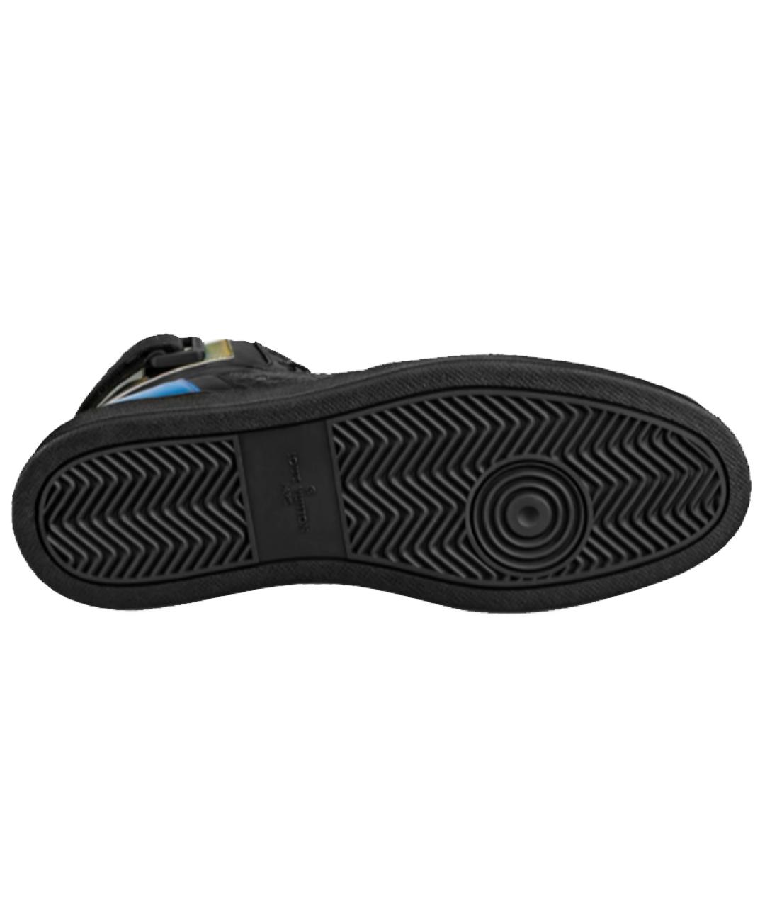 LOUIS VUITTON Черные кожаные высокие кроссовки / кеды, фото 4