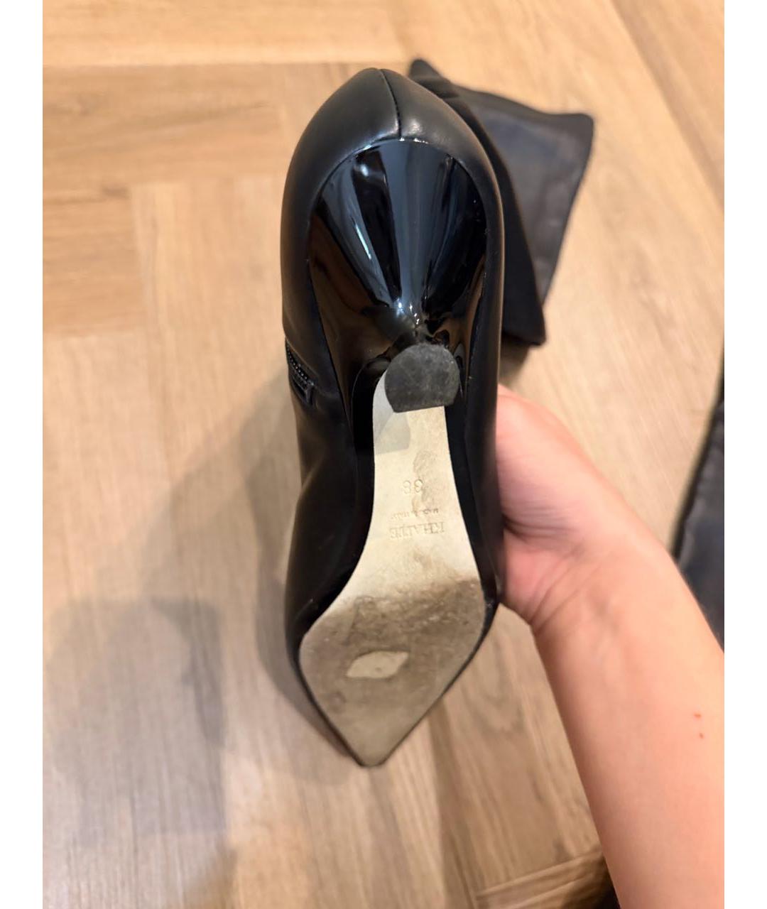 KHAITE Черные кожаные ботфорты, фото 6