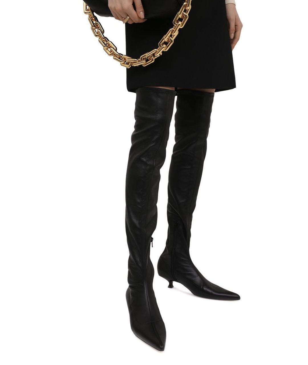 KHAITE Черные кожаные ботфорты, фото 8