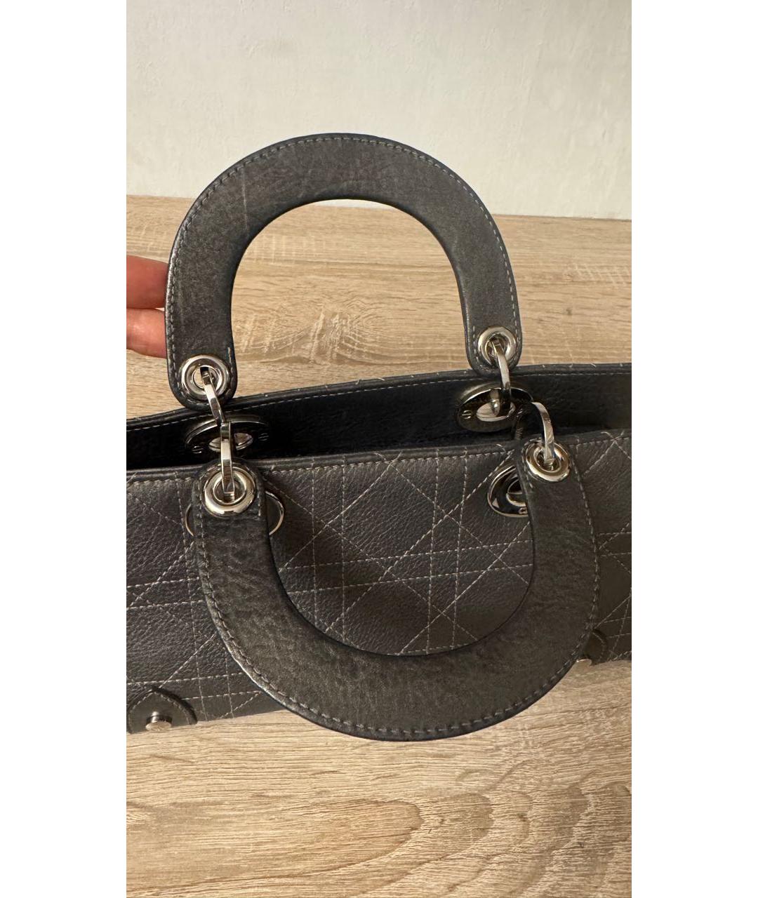 CHRISTIAN DIOR Кожаная сумка с короткими ручками, фото 8