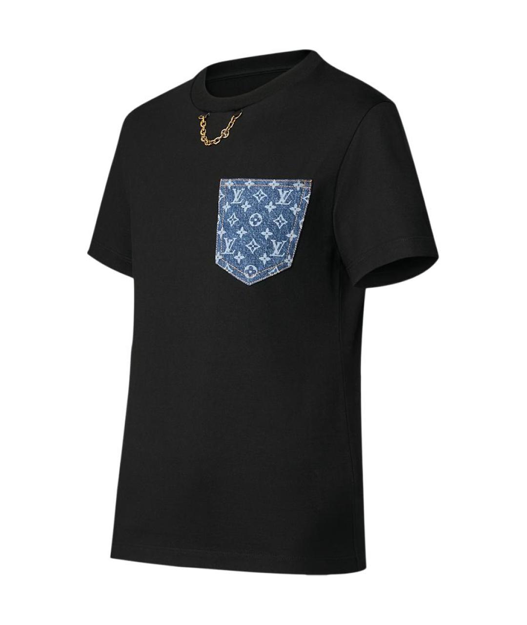 LOUIS VUITTON Черная хлопковая футболка, фото 3