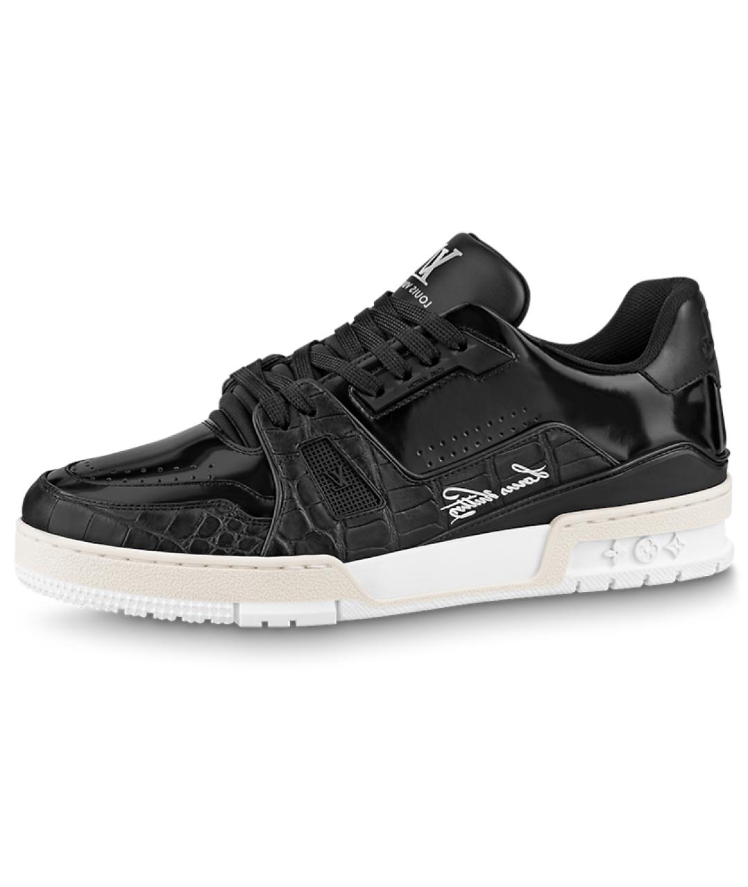 LOUIS VUITTON Черные кожаные низкие кроссовки / кеды, фото 6