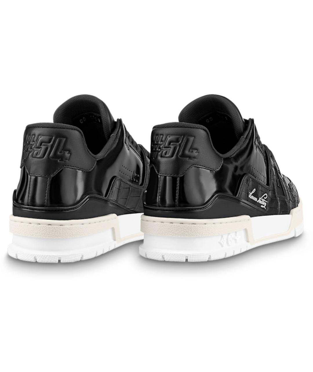 LOUIS VUITTON Черные кожаные низкие кроссовки / кеды, фото 4