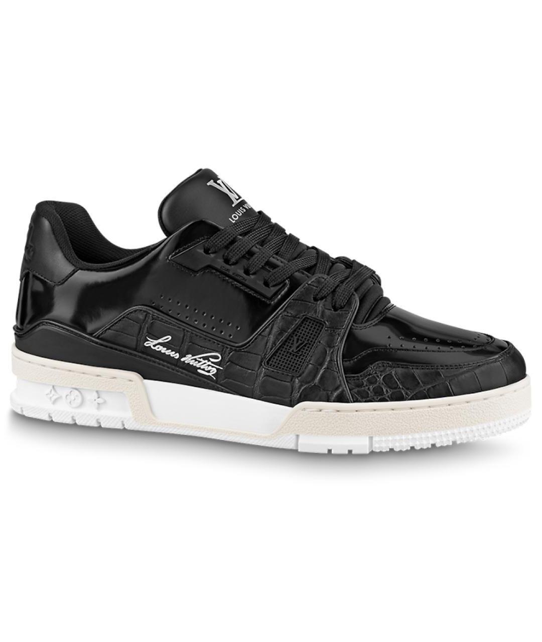 LOUIS VUITTON Черные кожаные низкие кроссовки / кеды, фото 1