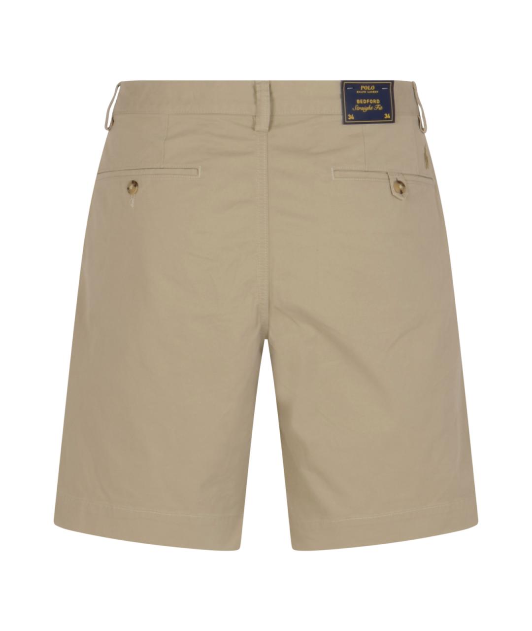 POLO RALPH LAUREN Бежевые хлопковые шорты, фото 2