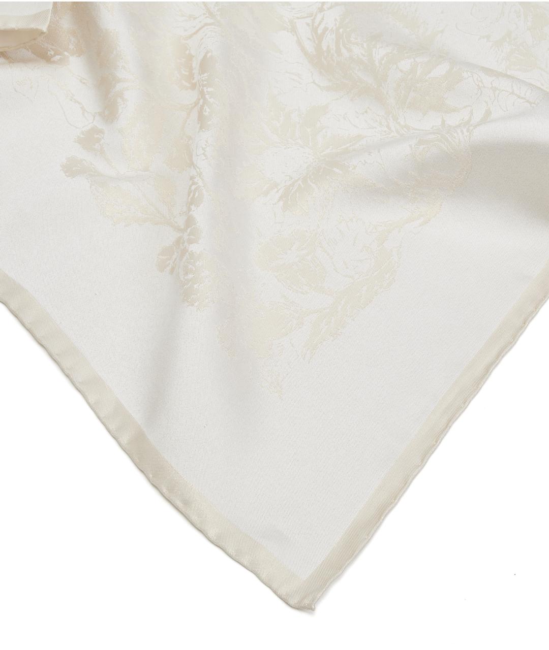 CHRISTIAN DIOR Бежевый шелковый платок, фото 4