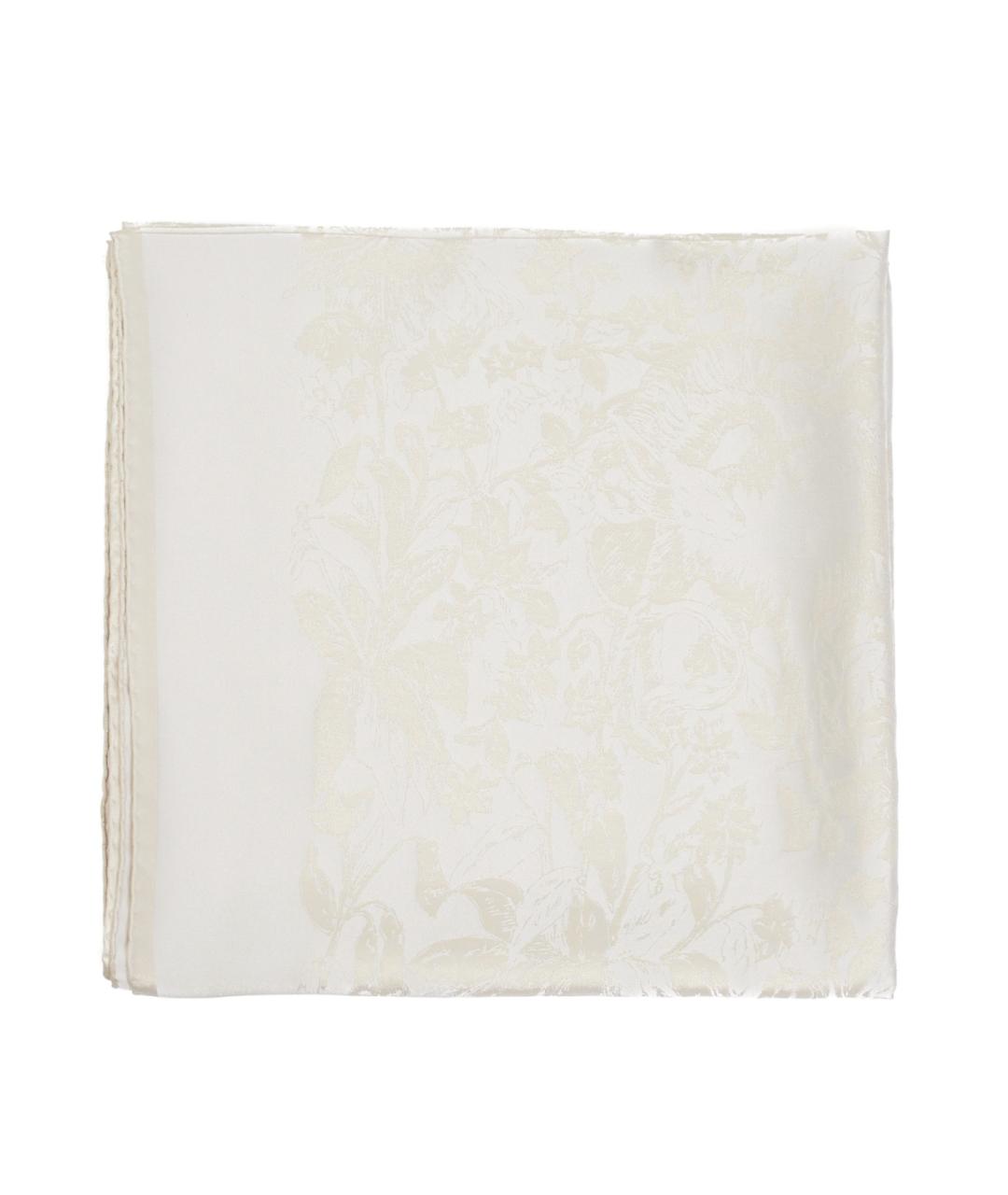 CHRISTIAN DIOR Бежевый шелковый платок, фото 3