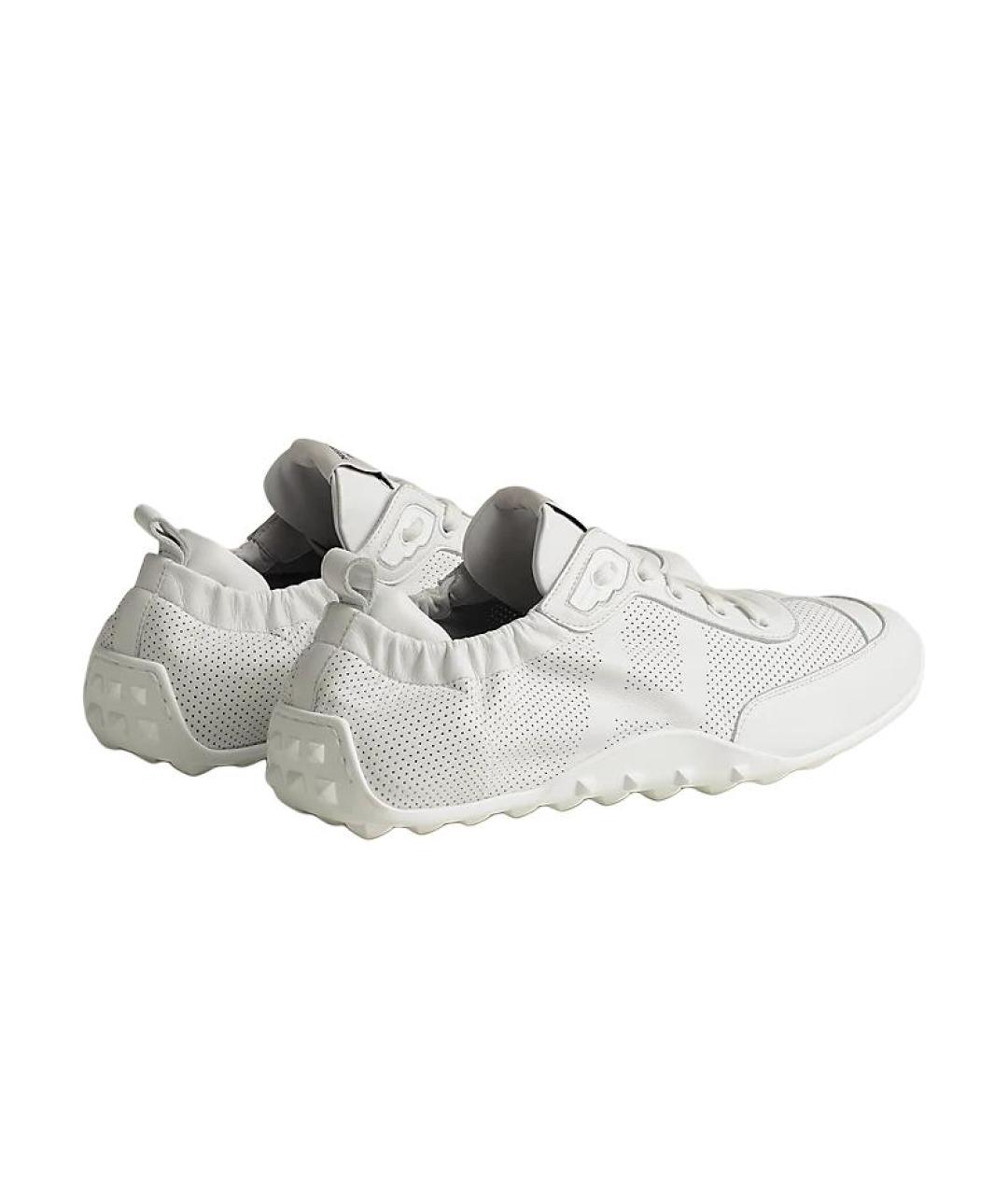 HERMES Белые кожаные низкие кроссовки / кеды, фото 4