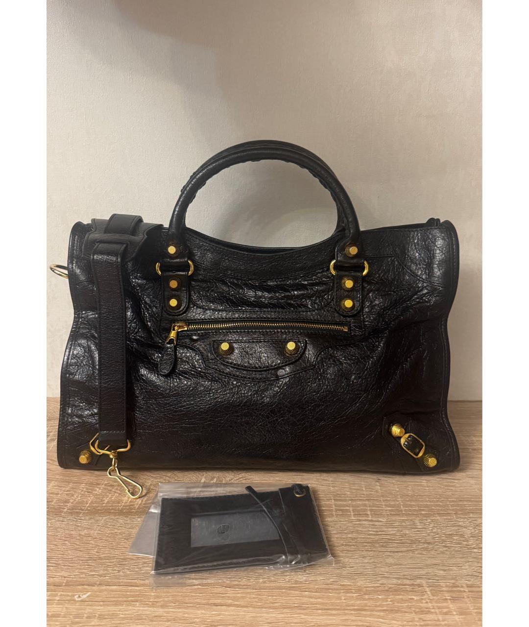 BALENCIAGA Черная кожаная сумка через плечо, фото 9