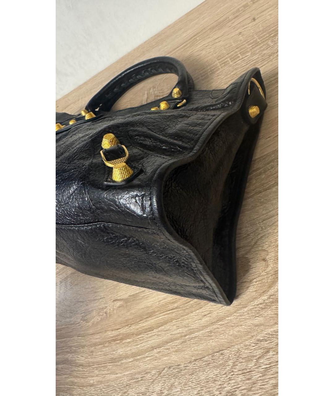 BALENCIAGA Черная кожаная сумка через плечо, фото 4