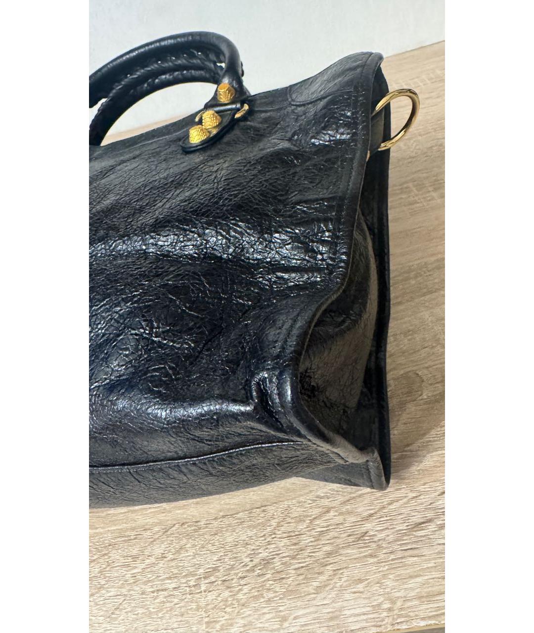 BALENCIAGA Черная кожаная сумка через плечо, фото 6