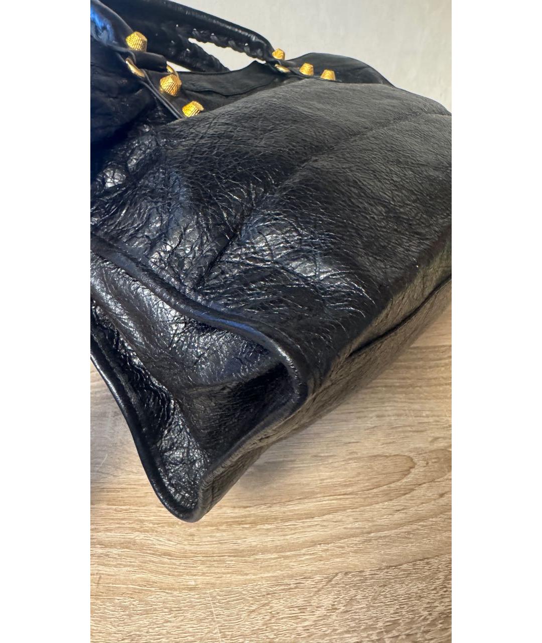 BALENCIAGA Черная кожаная сумка через плечо, фото 5