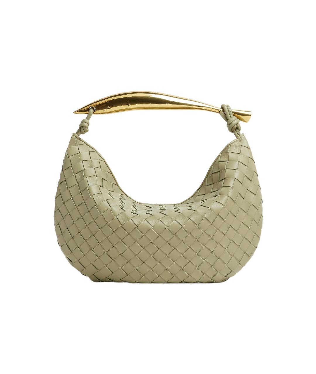 BOTTEGA VENETA Хаки кожаная сумка с короткими ручками, фото 3