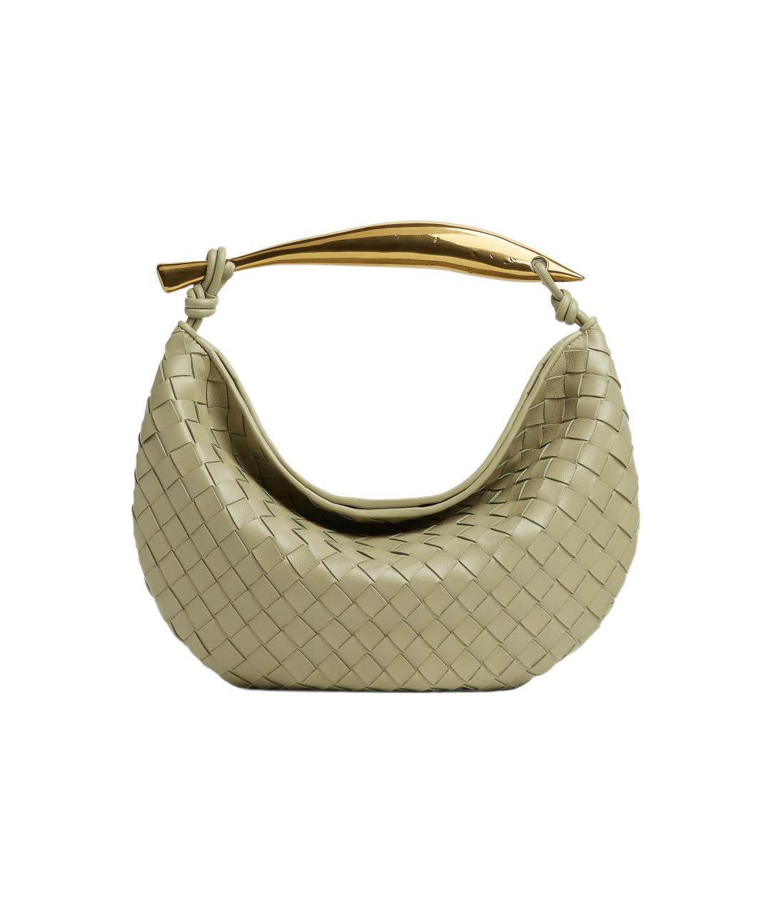 BOTTEGA VENETA Хаки кожаная сумка с короткими ручками, фото 1