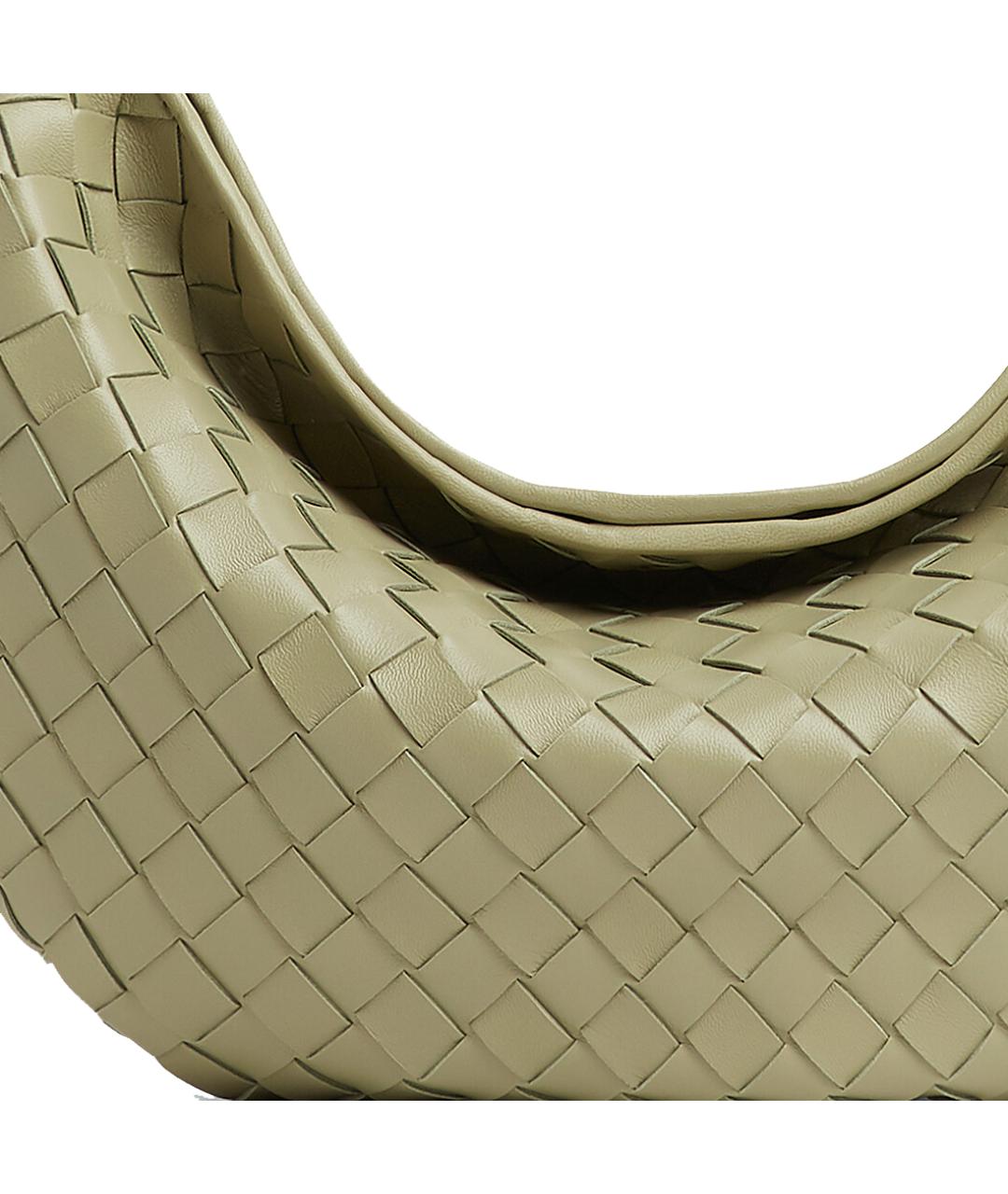 BOTTEGA VENETA Хаки кожаная сумка с короткими ручками, фото 5