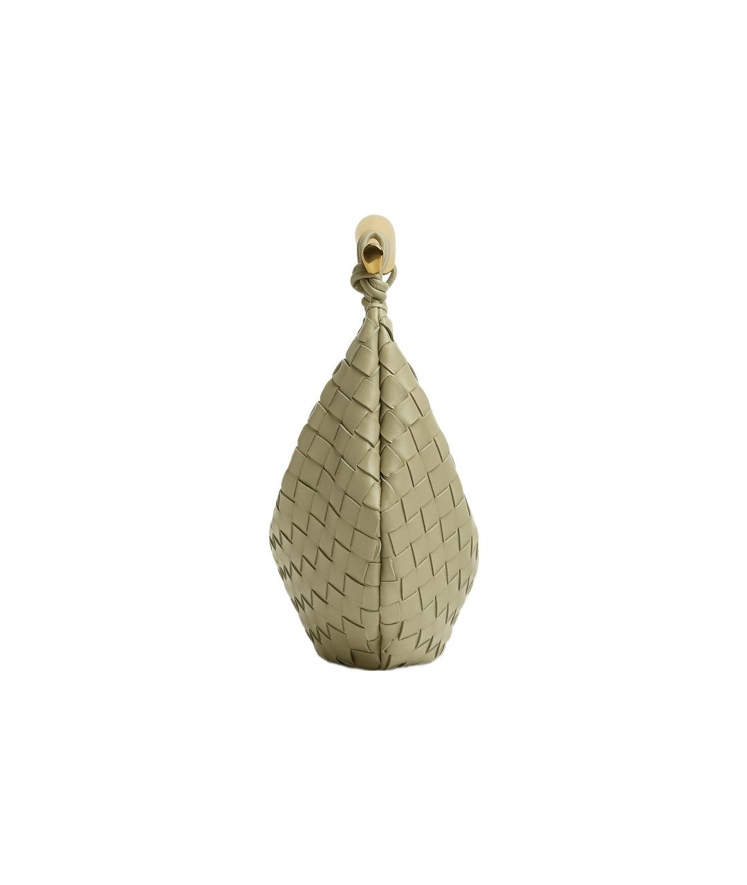 BOTTEGA VENETA Хаки кожаная сумка с короткими ручками, фото 2