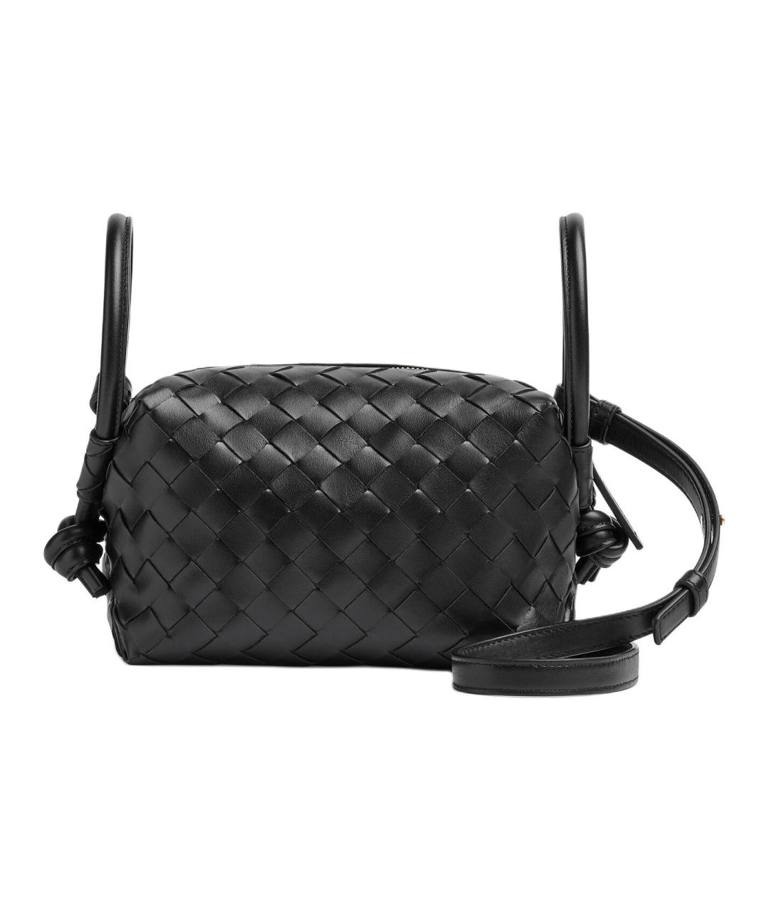 BOTTEGA VENETA Черная кожаная сумка через плечо, фото 3