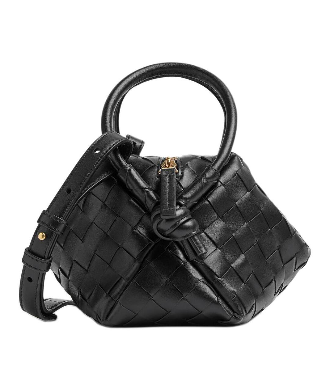 BOTTEGA VENETA Черная кожаная сумка через плечо, фото 2
