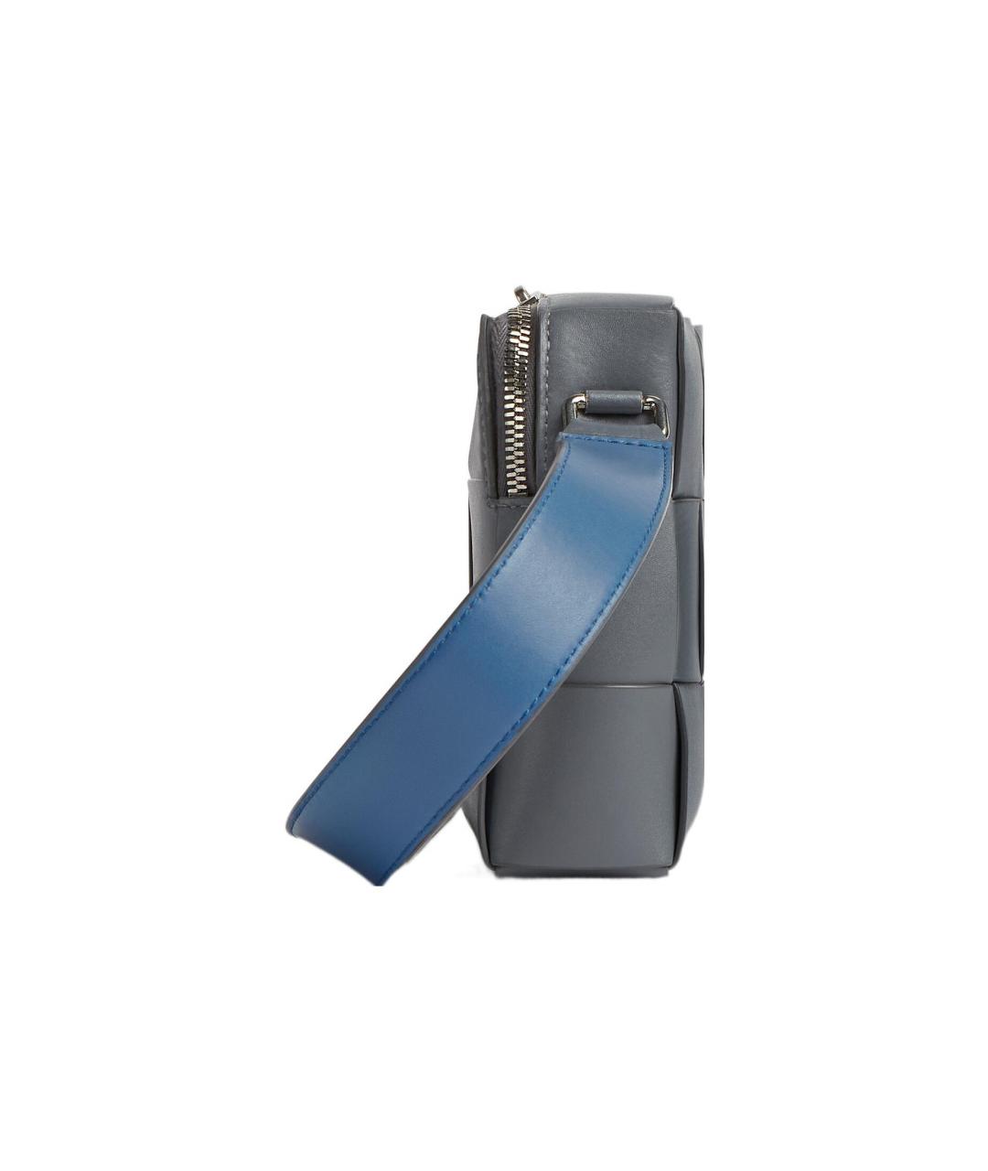 BOTTEGA VENETA Серая кожаная сумка на плечо, фото 2