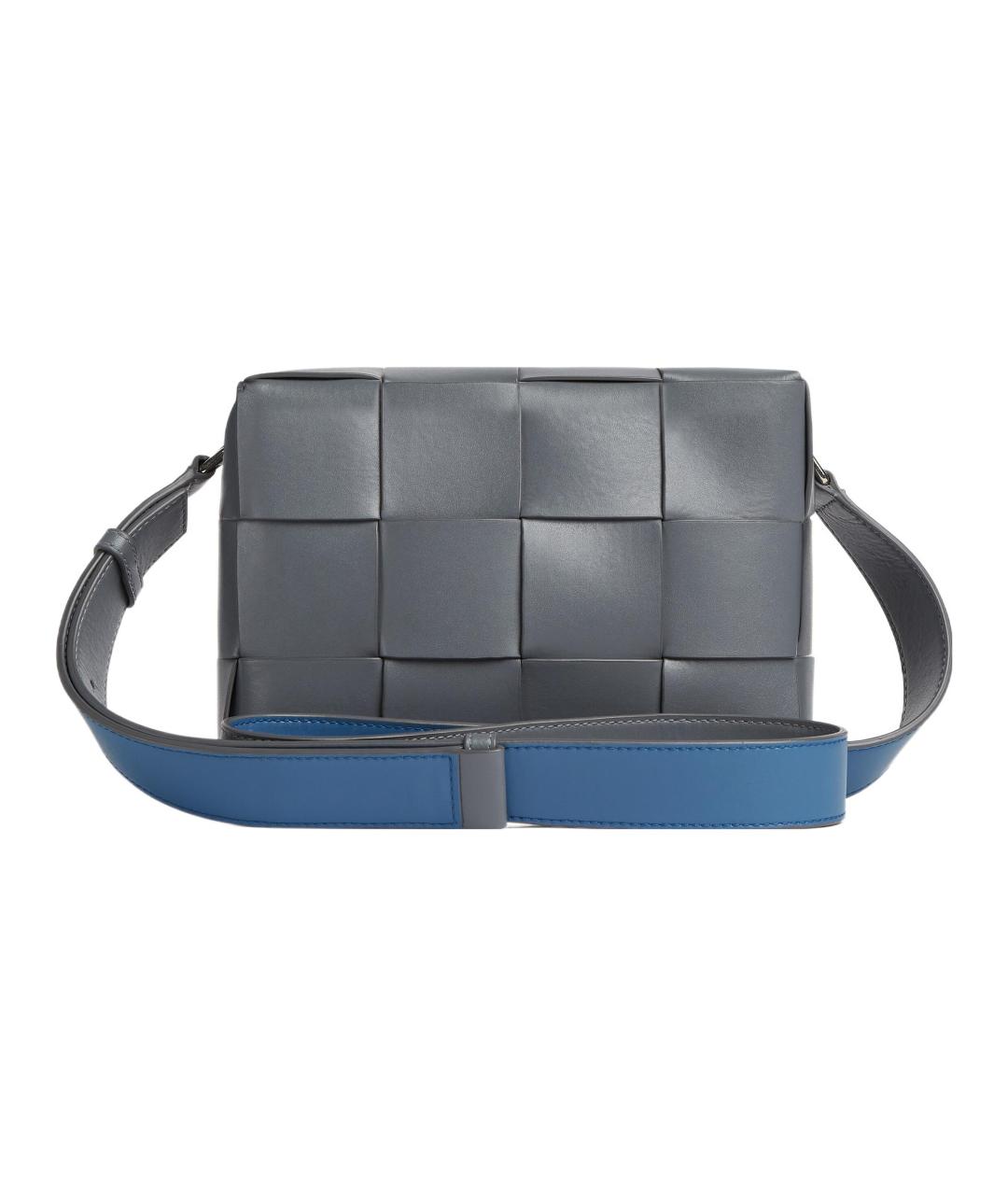 BOTTEGA VENETA Серая кожаная сумка на плечо, фото 3