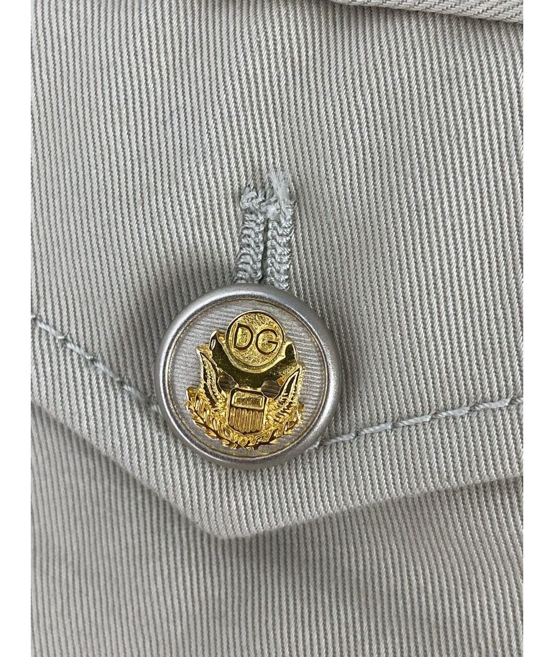 DOLCE&GABBANA Бежевые хлопковые прямые брюки, фото 4