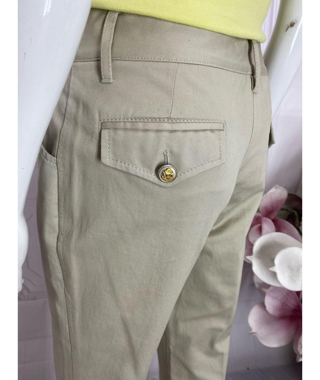 DOLCE&GABBANA Бежевые хлопковые прямые брюки, фото 6