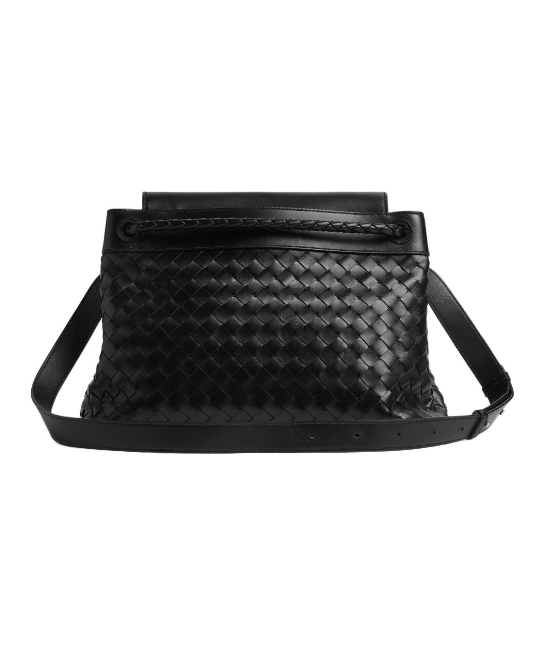 BOTTEGA VENETA Черная кожаная сумка на плечо, фото 5