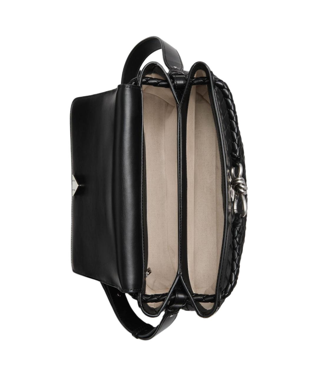 BOTTEGA VENETA Черная кожаная сумка на плечо, фото 4