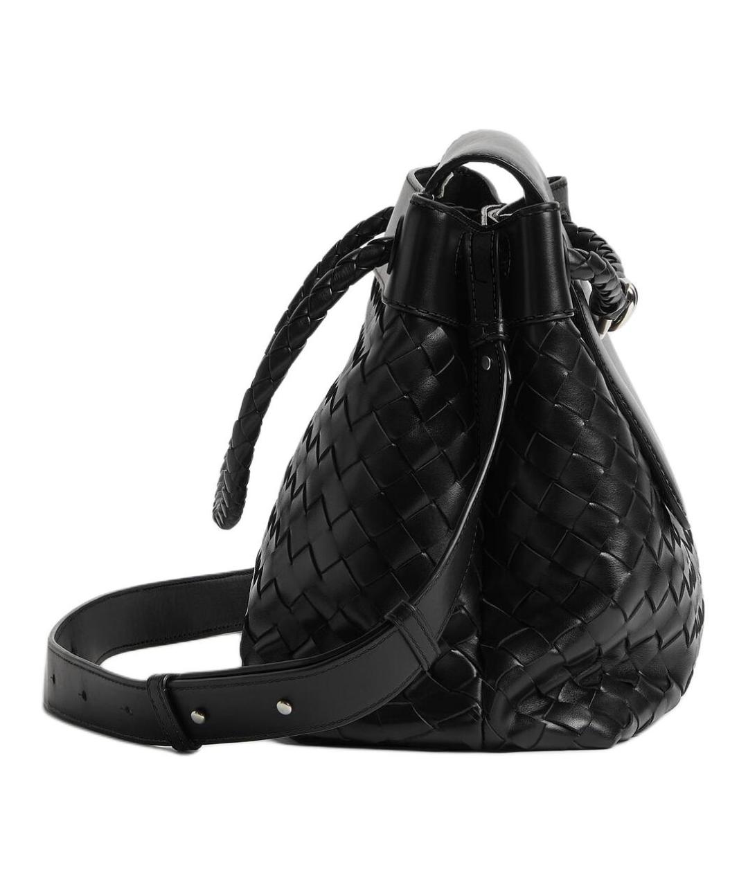 BOTTEGA VENETA Черная кожаная сумка на плечо, фото 3